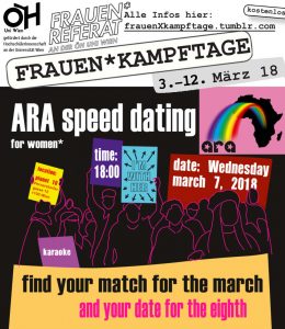 ARA speed dating flyer mit allen infos