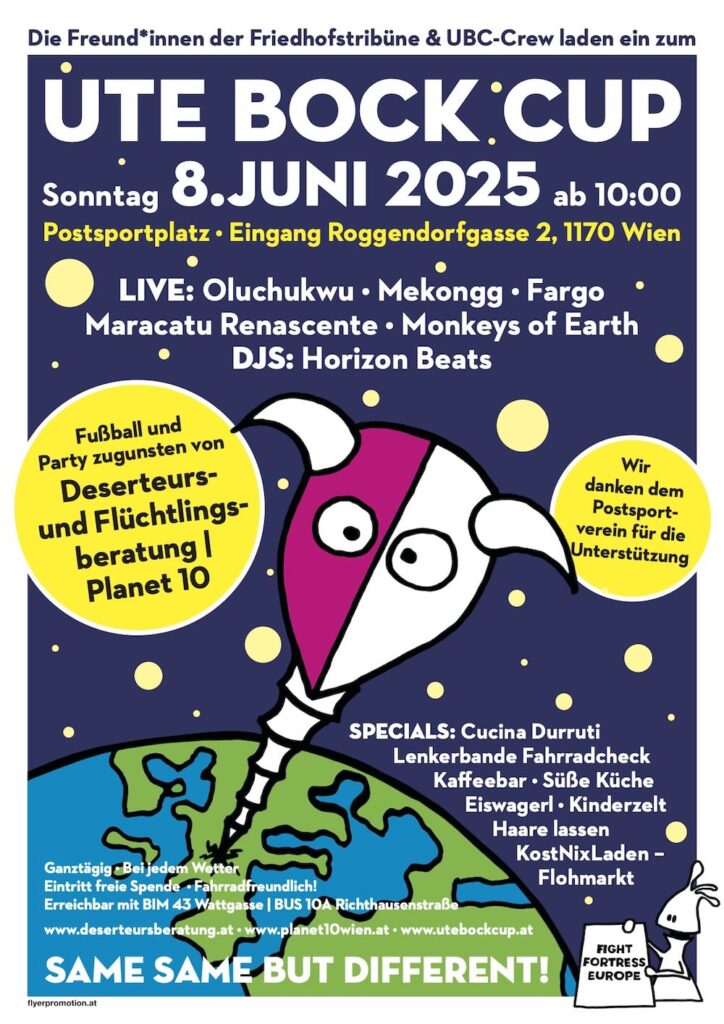 Plakat zum heurigen Ute Bock Cup